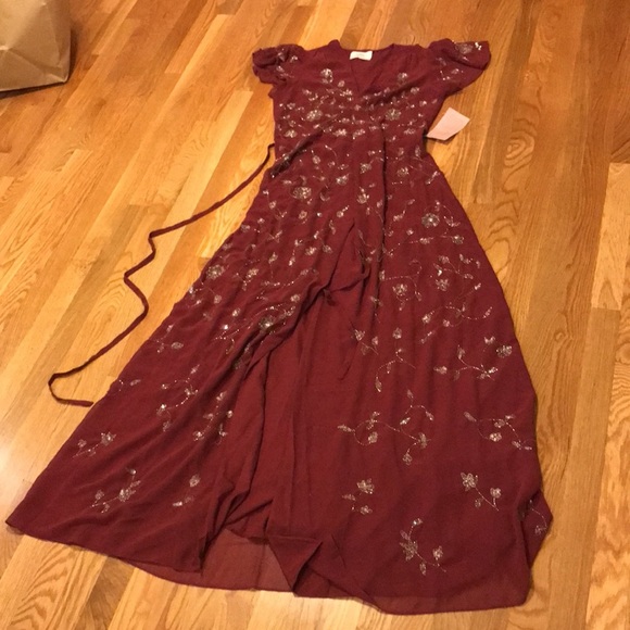 NWT Anthropologie BHLDN Red Plymouth Wrap Dress size 10, 14, 16 Mother of Bride - Picture 9 of 17